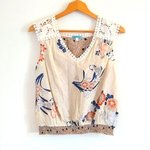 Anthropologie Leifnotes Field Biology Floral Top